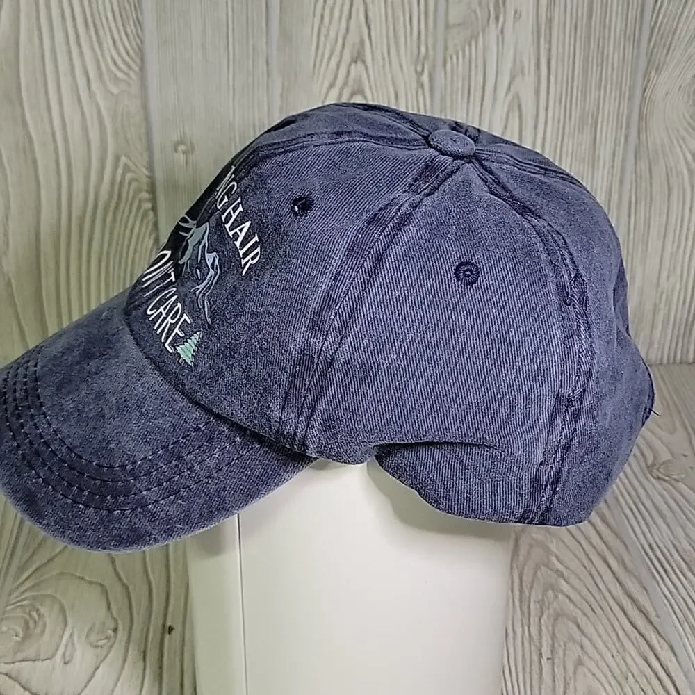 Hiking Hair Don't Care Blue Adjustable Cotton Hat